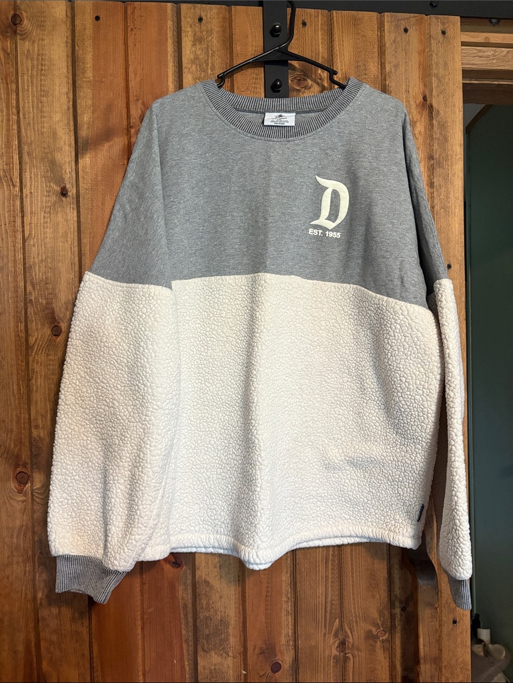Disneyland Two-Tone Gray and Sherpa Crewneck Sweatshirt Spirit Jersey